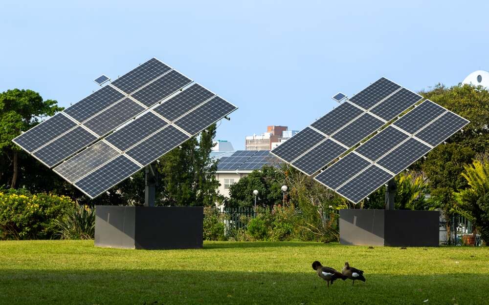 panneau solaire jardin public