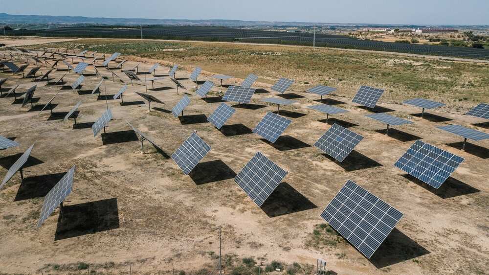 Vue Aérienne de panneaux solaires